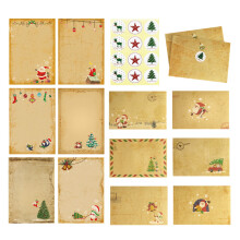 Christmas Gift Envelope Set, Kraft Paper Vintage Style for Home Decor, Indoor Outdoor Use