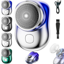 Electric Shaver for Men Pocket Size with Speed Motor IPX7 Waterproof Compact Travel Design Blue