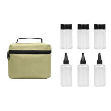 YgkuHd Portable Camping Spice Organizer, Spice Jar Bag With 6 Empty Bottles, Travel Spice Set, Camping Spice Container With Storage Bag