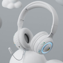 Cute Dinosaur Kids Headset with Colorful Lights, Emitting LED, TF & Bluetooth, Long Battery Life, Holiday Clearance