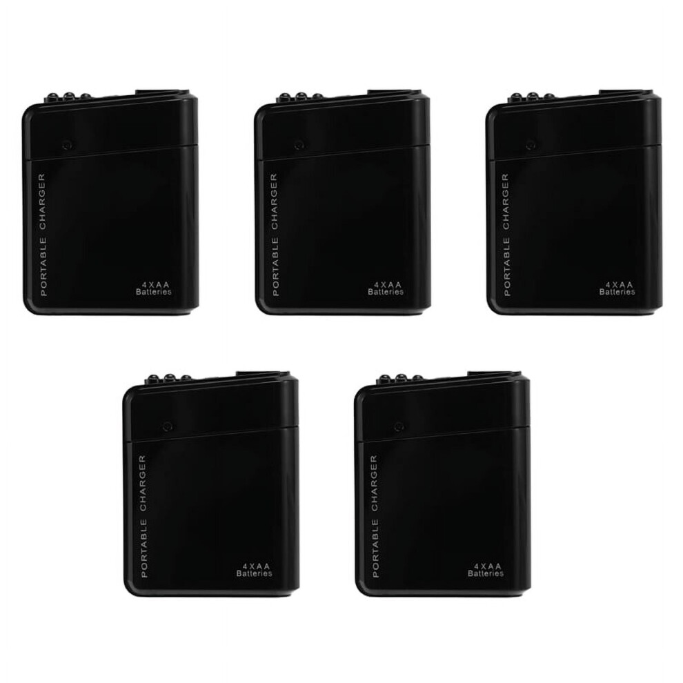 5X 4X Aa Battery Portable Emergency Power Charger Usb For Cell Phone Black 9353595241480