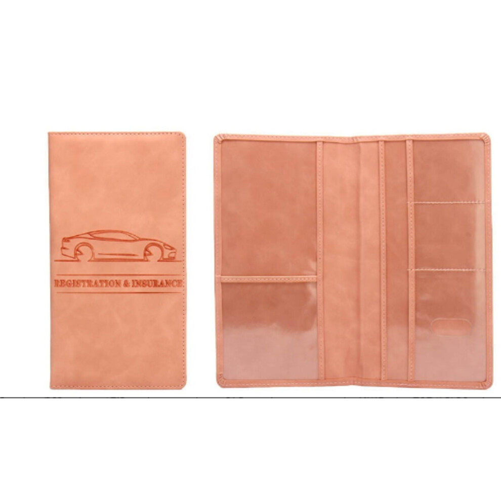 Premium Leather Car Registration & Insurance Holder, Vehicle Document Organizer For Easy Access 9353595240728