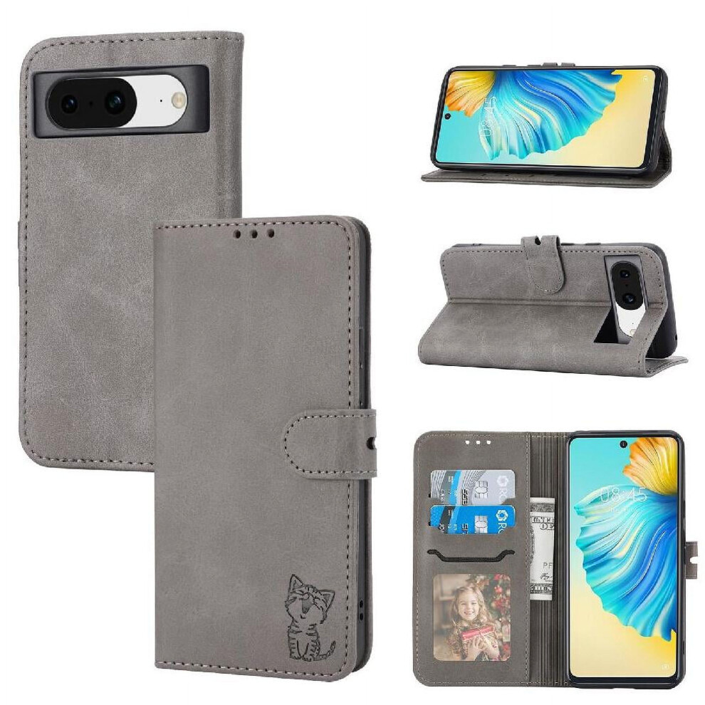 Wallet Case For Google Pixel 8 All Round Protection Kickstand Magnetic Closure Card Holder Embossed 9353595241367