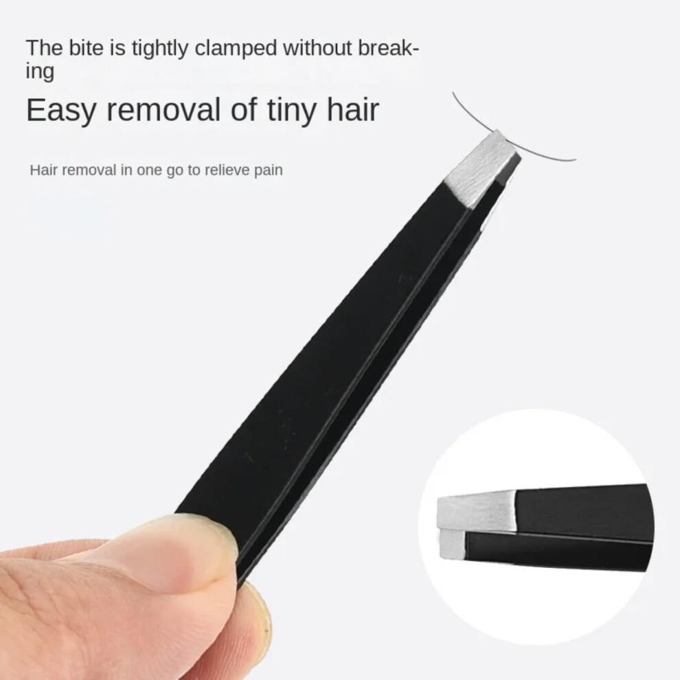 DEKAXID Precision Stainless Steel Tweezers For Eyebrow Hair Facial Hair Removal Splinter Blackhead Slant Tip Angle Tip Pointed Tip