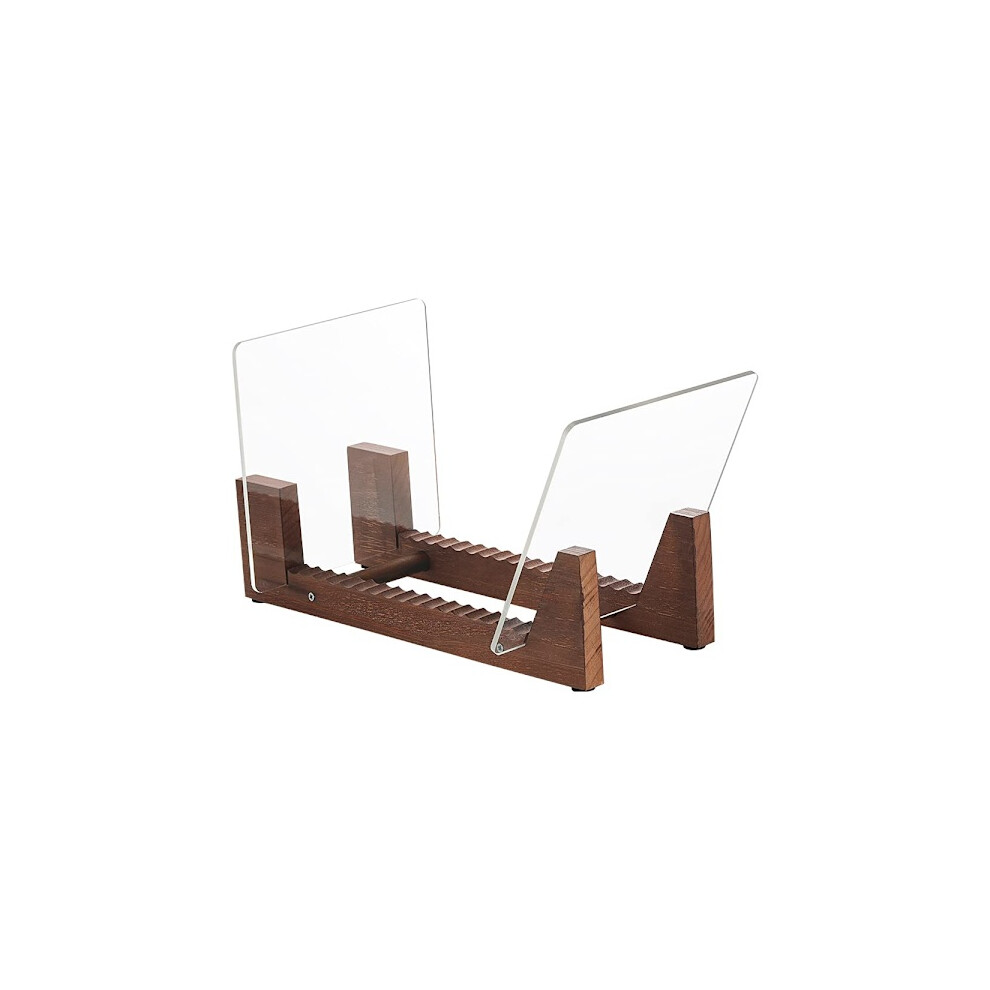 Vinyl Lp Record Storage Holder Wooden - Vinyl Ip Record Rack - Album Storage Organizer Display Stand Rack Holds Up To 50 Albums | Dvds | Cds - Brown 9313598828095