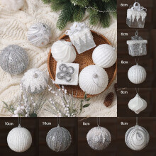 Christmas Balls Ornaments Set Shatterproof Tree Decorations Wedding Party Home Decor Hanging Baubles Silver Champagne