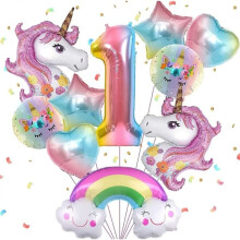 Birthday balloons 1-9 years Unicorns 1