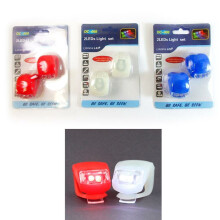 2Pc LED Bike Light Waterproof Silicone Bar Front Rear Light Bicycle