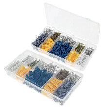 FUYGRCJ 700PCS Drywall Anchors & Screws Kit, 5 Sizes, Plastic Anchors & Carbon Steel Screws, Portable Dry Sheetrock Anchors