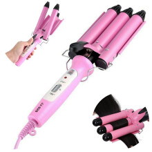 Curling Iron - Ceramic with 3 Cylinders Pink