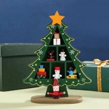 Tabletop Mini Christmas Tree, Desktop Xmas Tree LED String Lights, Red Berries, Pine Cones, Star Treetop, Christmas Cards & Ornaments
