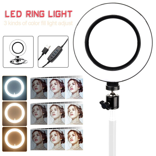 ODOMY Dimmable LED Ring Fill Light Lighting Without Tripod 2