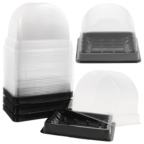 30 Pcs Cake Boxes Dessert Takeout Case Cheesecake Container Cupcake Blister Semicircle