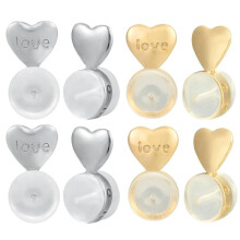 IMCBSTT 8PCS Earring Backs for -Ears, Earring Lifter Backs Replacements for Heavy Earrings,Gold+Silver