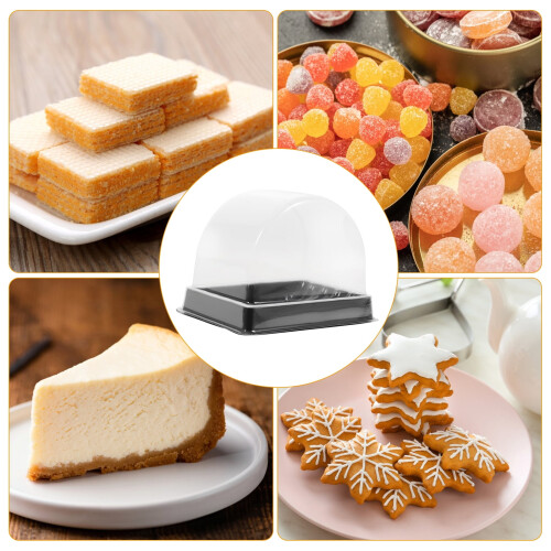 30 Pcs Cake Boxes Dessert Takeout Case Cheesecake Container Cupcake Blister Semicircle 2