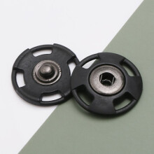 Transparent Snap Buttons - 25 mm, 10 pcs Black