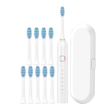 YOBOLK Electric Toothbrush with 10 Brush Heads, 6 Modes, Fast Charging, Long Battery Life - Compatible with Replacement Heads