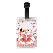 Cute Scorbunny Pokemon Luggage Tag For Suitcase Decorations Supplies Gift Women Men Boy Girl Steel Loop With Privacy Cover Id Label