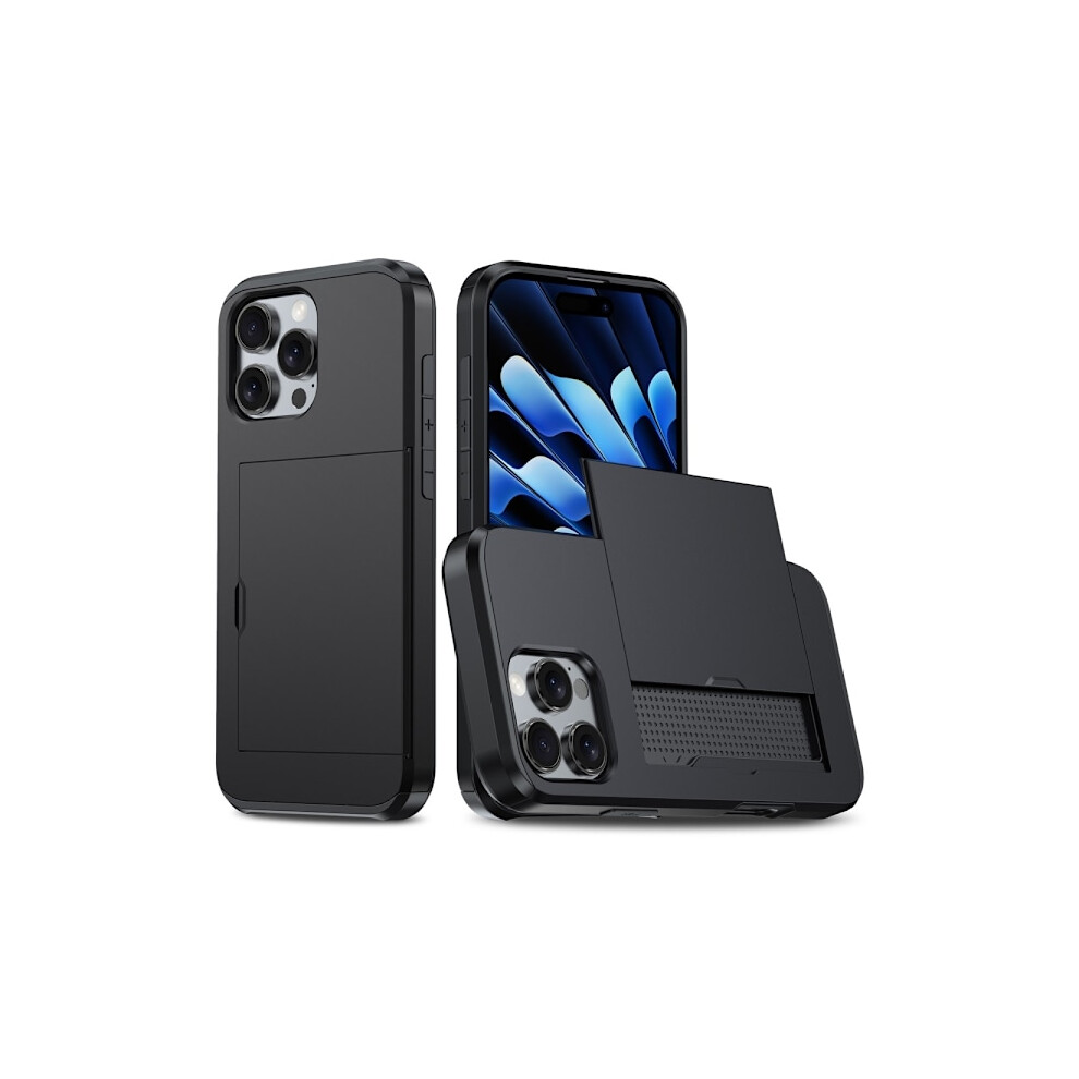 Compatible With Iphone 16 Pro Max Case Hybrid Card Slot Black 9448990276189