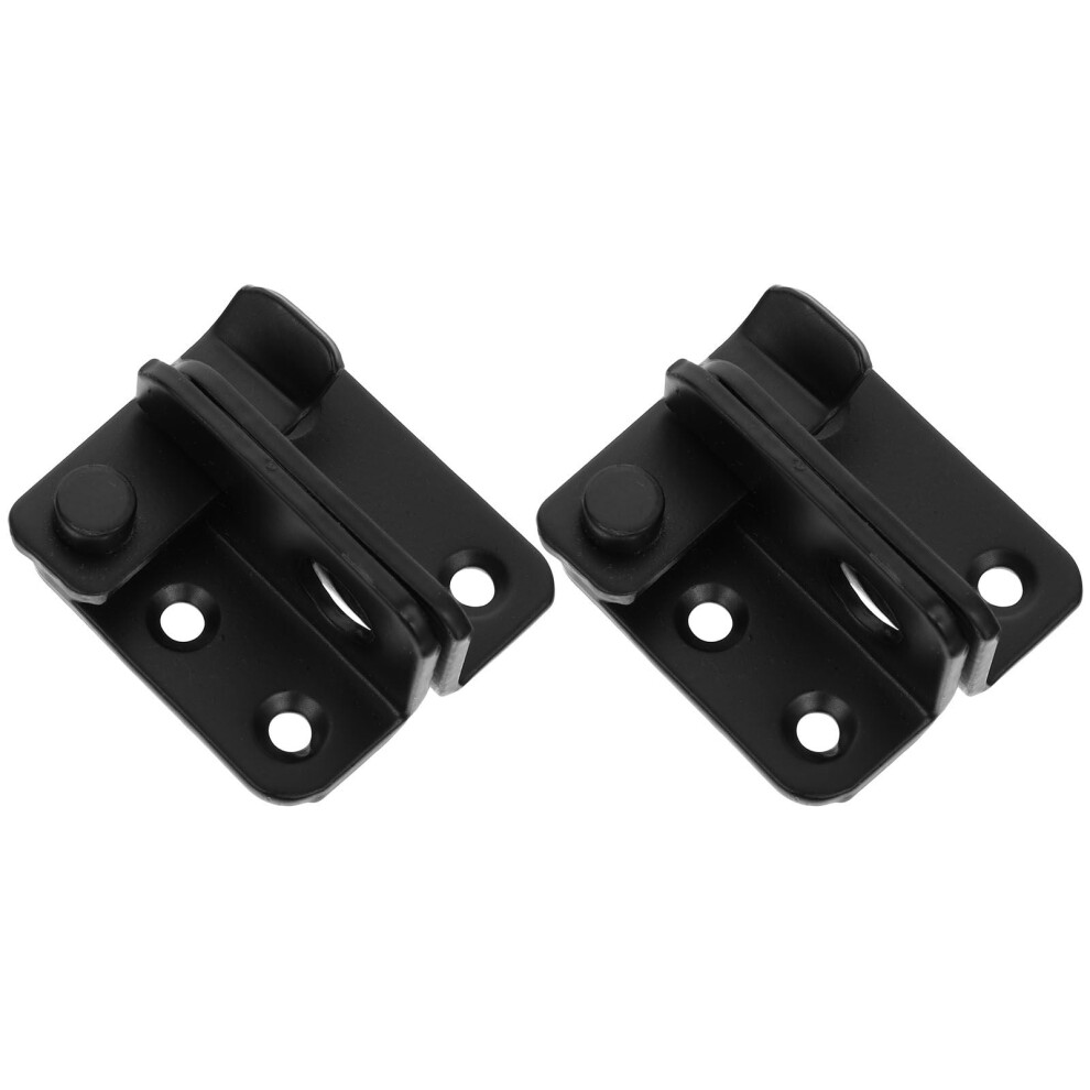 2 Pcs Cabinet Door Lock Latch Sliding Locks Flip Gate Latches Padlock Hasp Stainless Steel 9448990276752
