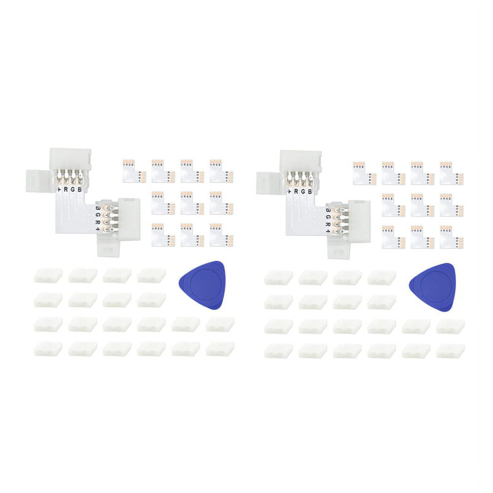 Connector Kit For 5050 10Mm 4Pin, L Shape 4-Pin Led Connectors Solderless Accessories For Diy 9450273645025