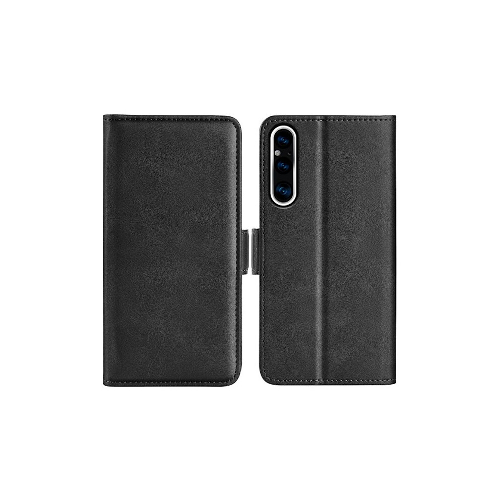 Skalo Compatible With Sony Xperia 1 V Premium Wallet Case - Black 9450273644639
