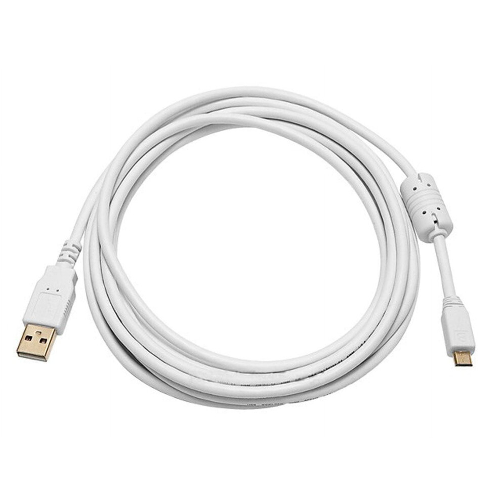 Usb 2.0 Cable - 10 Feet - | Usb Type-A Male To Usb Ro-B Male 5-Pin, 28/24Awg, Plated White/Gold 9450273645438