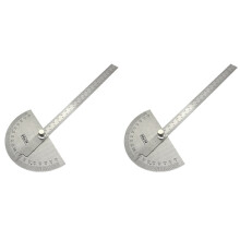 2pcs Stainless Steel 180 Protractor Angle Finder with Arm, Folding Ruler for Measuring, Drawing, Painting - Engineer Tool