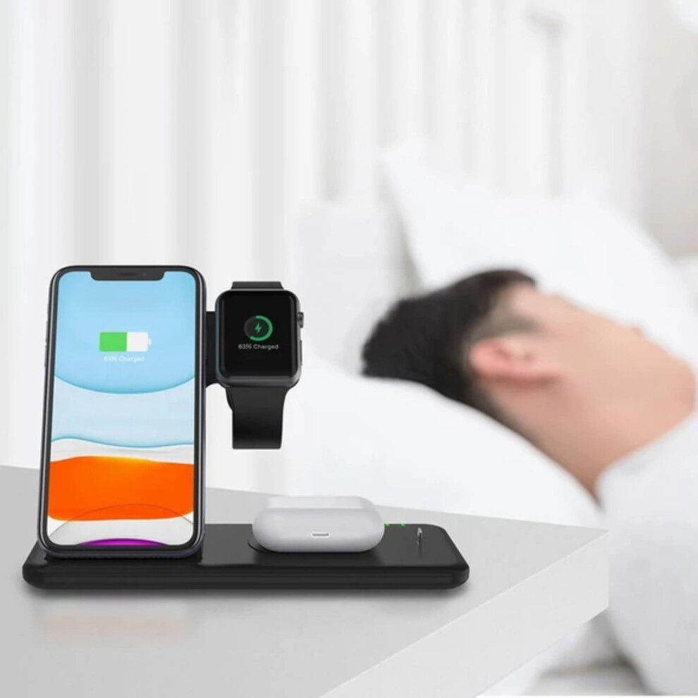 Car Charging Holders, Multi-Functional Wireless Charger 15W Fast Charger Foldable Mobile Phone Headset Watch Universal Bracket Wireless Charging 9450273648767