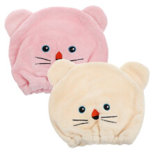 2Pcs Cartoon Hair Drying Towel Kids Girls Absorbent Hair Wrap Head Towel