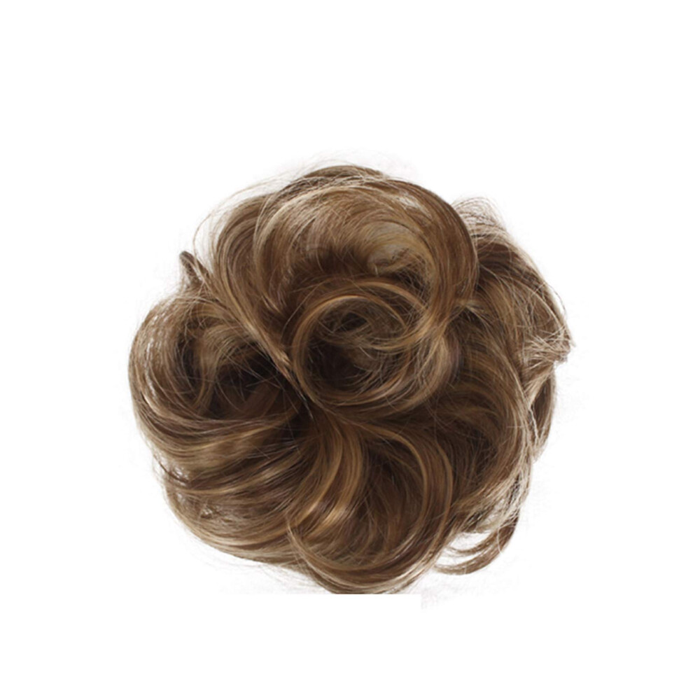 Unisex Hair Bun Extensions Synthetic Wavy Curly Messy Bun Hairpiece For Wedding Updo Instant Volume Boost