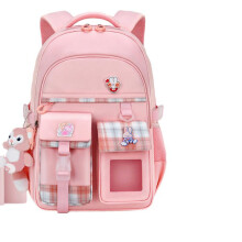 Girl Multifunctional Cute School Bag Backpack with Doll Charm L