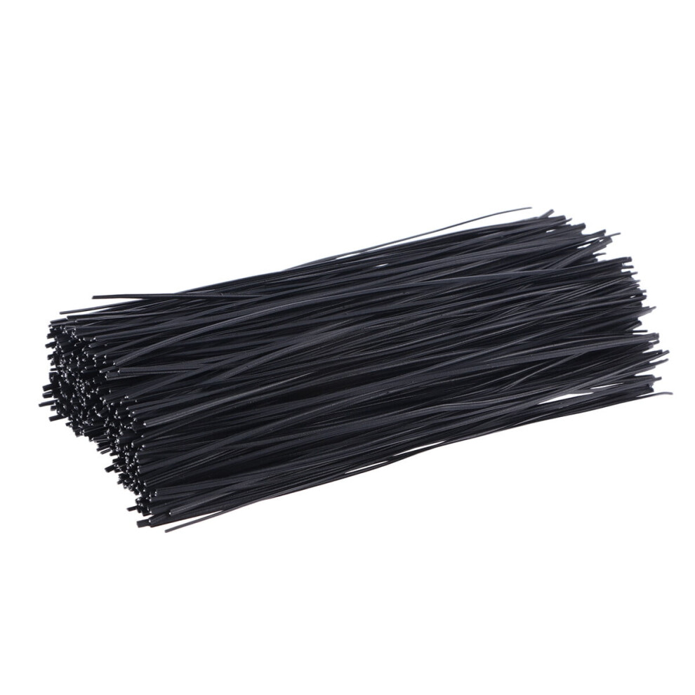 1000Pcs 15Cm Plastic Coated Iron Wire Ties Cable Wrap Organizer Ties For Home Office Black 9555307198734