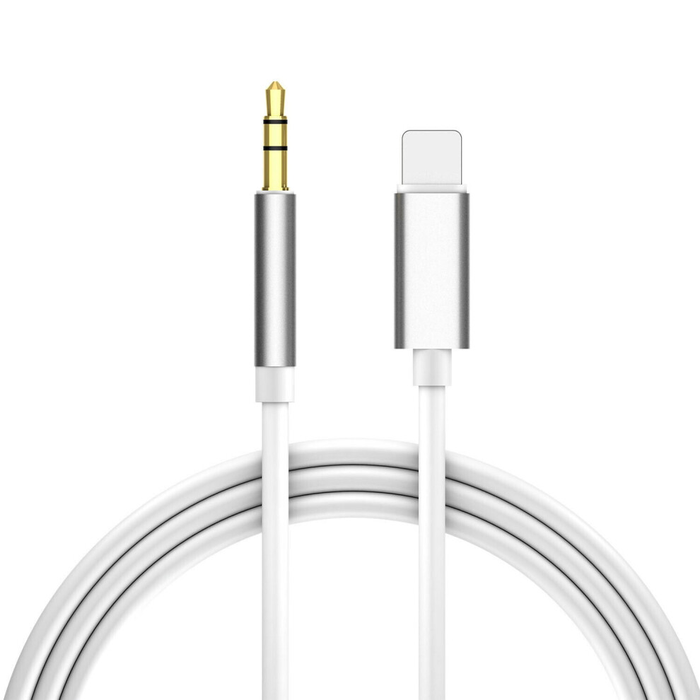 3.5Mm Male To Lightning Aux Cable 3.3Ft, Volume Control, Compatible With Ios 11 Above Silver 9555307198727
