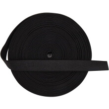 11 Yards 3/5" Plush Flat Elastic Band Roll for DIY Bra Straps, Lingerie, Underwear, Hair Ties - Black Compatible with Sewing Projects