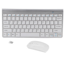 Fyearfly Wireless Keyboard and Mouse Combo, Slim Waterproof Wireless Keyboard and Mouse Kit for Desktop Laptop(silver)