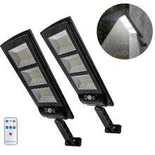 DERCLIVE 2 Pack Solar Street Lights, 180 LED Motion Sensor Flood Light, Waterproof Solar Powered Security Lights Dusk to Dawn for Yard, Garden, Patio