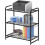3-Tier Stackable Wire Shelving Unit Storage Rack, Expandable & Adjustable Kitchen Storage Cabinet Shelf Organizer, Black 4