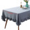 HGYCPP Rustic Vintage Flounces Ruffle Trim Tablecloth Washable Cotton Linen Table Cover 5