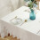 HGYCPP Rustic Vintage Flounces Ruffle Trim Tablecloth Washable Cotton Linen Table Cover 2