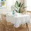HGYCPP Rustic Vintage Flounces Ruffle Trim Tablecloth Washable Cotton Linen Table Cover 6