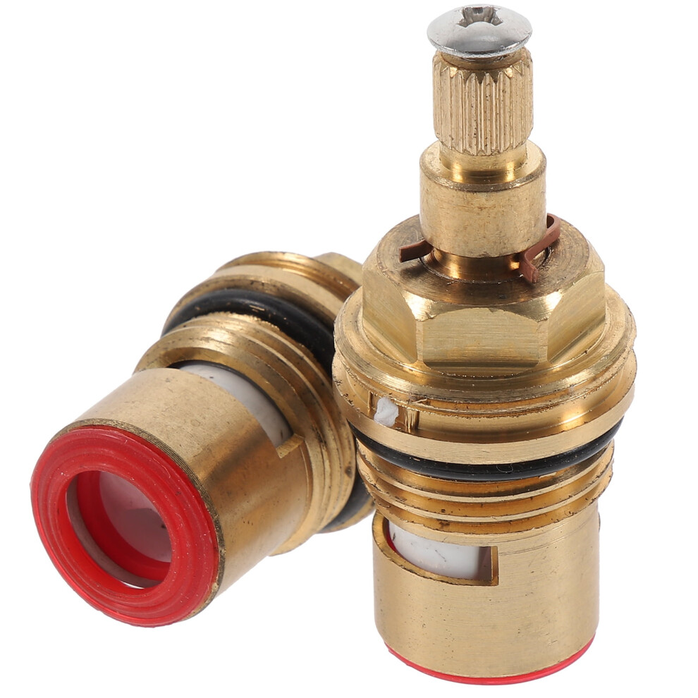 Eease 2Pcs Replacement Thickened Water Faucet Hot Cold Bathroom Tap Disc Core For Home (Red) 9402001824097