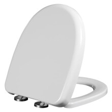 D Shape Soft Close Toilet Seat with Quick Release, White PP Adjustable Hinges, Easy Clean