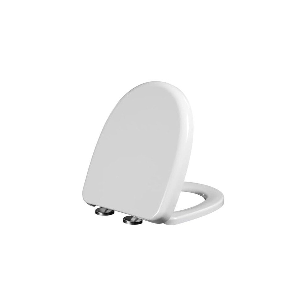 D Shape Soft Close Toilet Seat With Quick Release, White Pp Adjustable Hinges, Easy Clean 9053599916635
