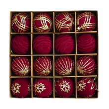 HOMYL 16 Pieces Christmas Ball Ornaments Baubles for Outdoor New Year Gift Wedding red
