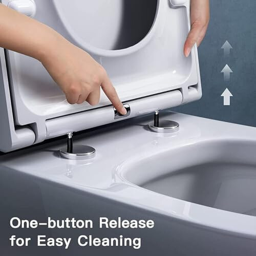 D Shape Soft Close Toilet Seat with Quick Release, White PP Adjustable Hinges, Easy Clean 1