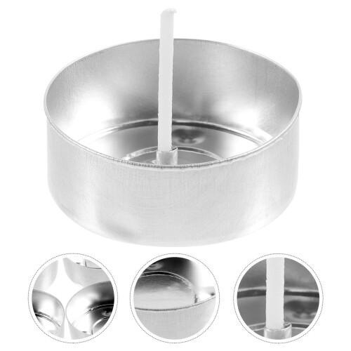 Eease Aluminum Tea Light Cups with Wick for Candle Making 2