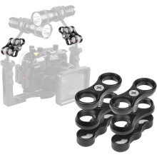 2 PCS x 1" Inch Aluminum Standard Long Ball Clamp Mount for Underwater Diving Light Arm System,Work with Ram Mounts