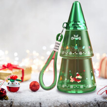 Christmas Cup 16 Oz - Compatible with Christmas Tree Design, Lid Included, Novelty Plastic Drink Coffee Cup for Winter Holiday, Birthday Gift