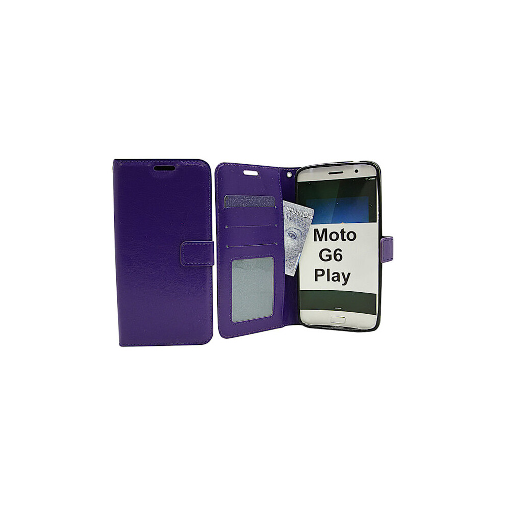 Crazy Horse Wallet Motorola Moto G6 Play Purple 9181073086243